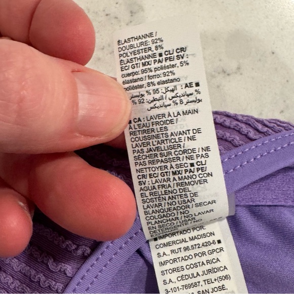 NWT Old Navy Ribbed Textured Lavender Bikini Top Underwire Adjustable Straps - Picture 11 of 11